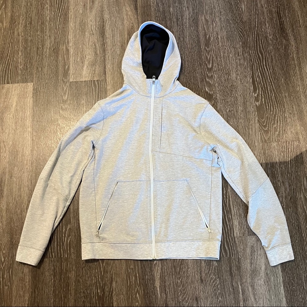Lululemon full zip light grey hoodie XL